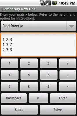 Elementary Row Ops android App screenshot 1